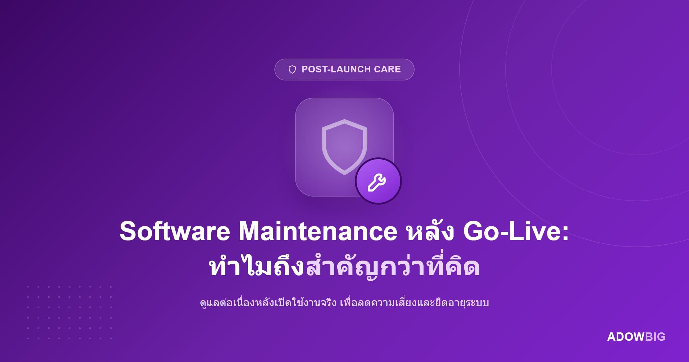 Software Maintenance หลัง Go-Live: ทำไมถึงสำคัญกว่าที่คิด