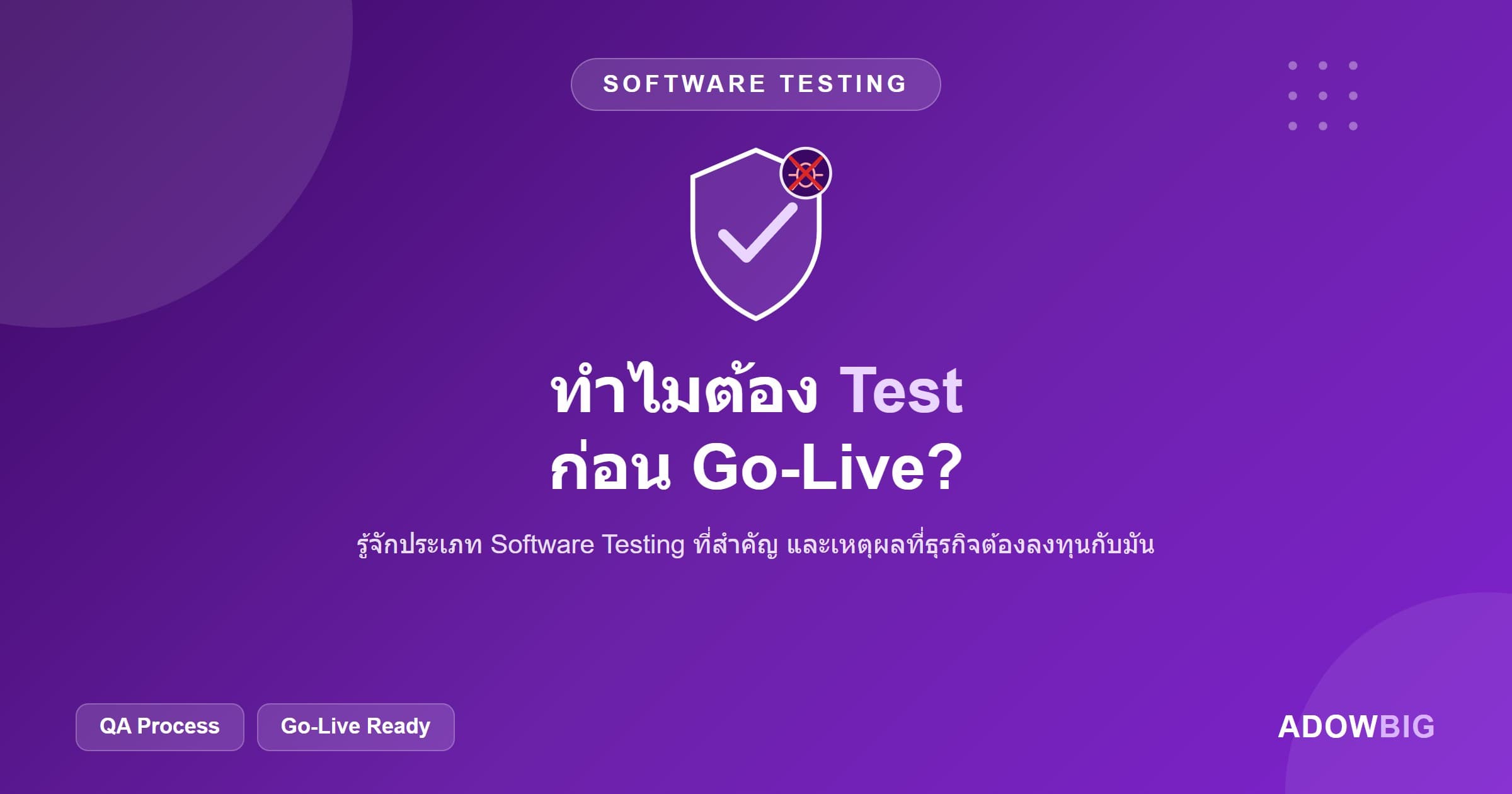 ทำไม Software Testing ถึงสำคัญก่อน Go-Live? ประเภทและวิธีทดสอบ