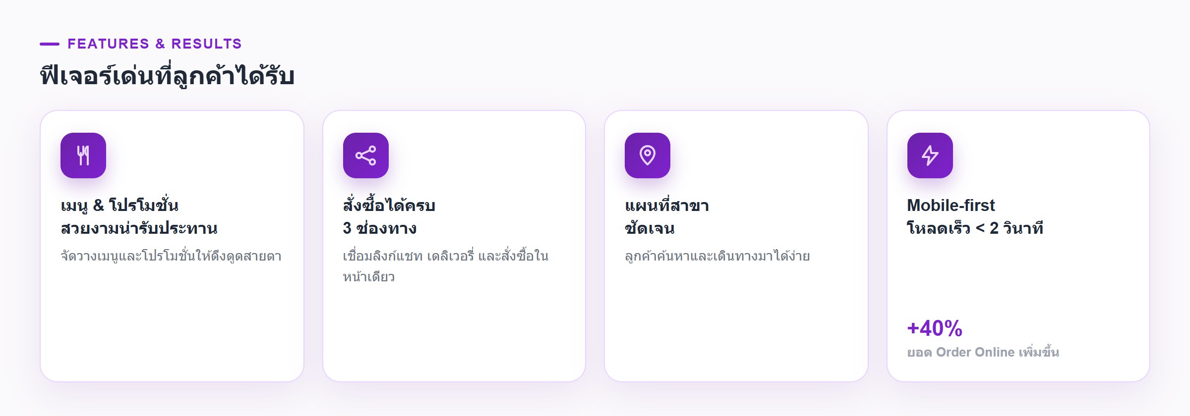Landing Page สำหรับธุรกิจอาหาร — 2